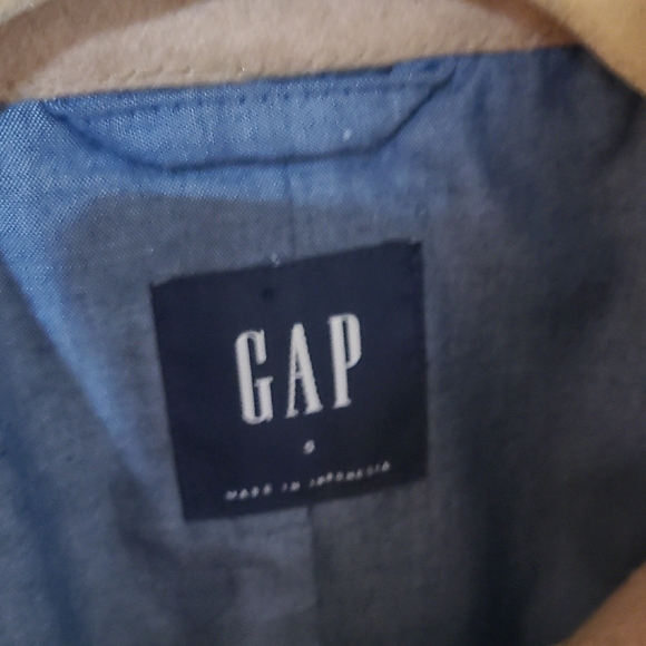 GAP Quilted Sleeve Camel Wool Blend Moto Jacket - Picture 2 of 8